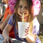 It's essential that a child get a fresh apple slushy as soon as they're done picking apples otherwise they'll turn into a goat.