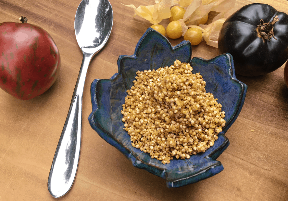 Black truffle popped quinoa recipe