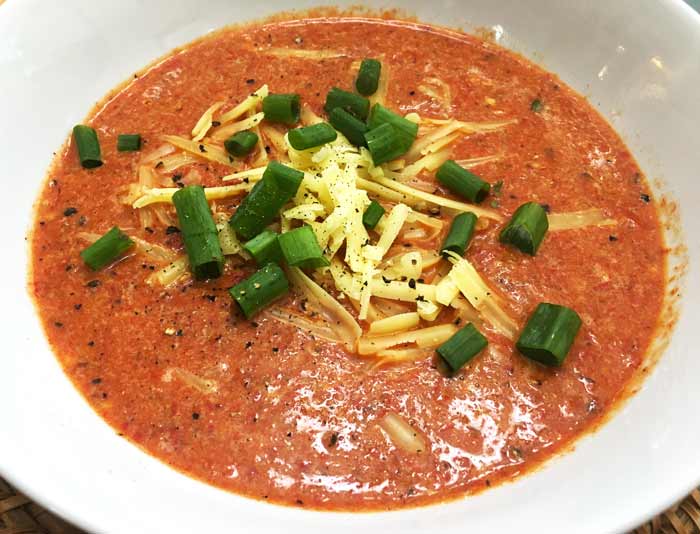 red shishito pepper soup