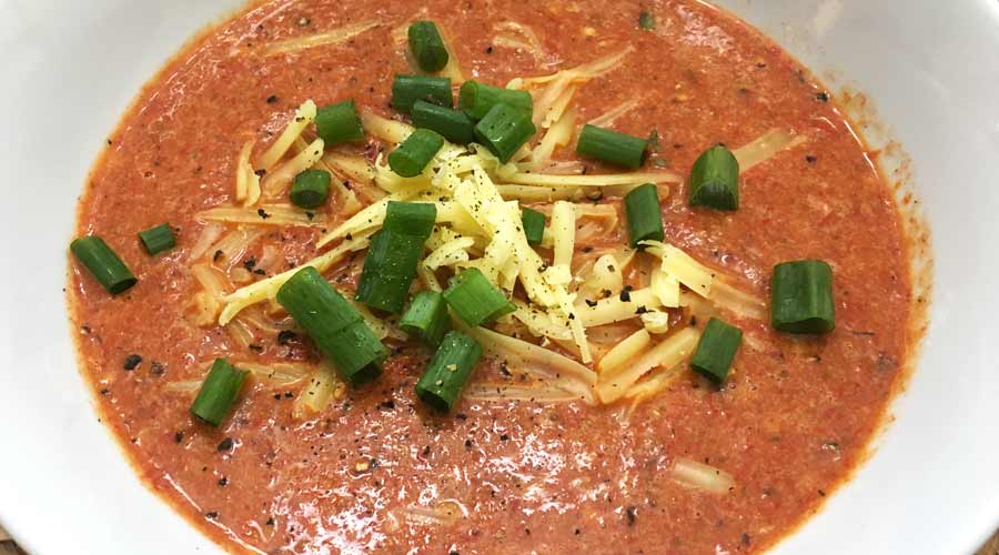 recipe: red shishito pepper soup