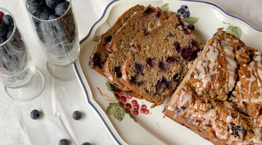 Picture of whole wheat breakfast bread with berries and zucchini