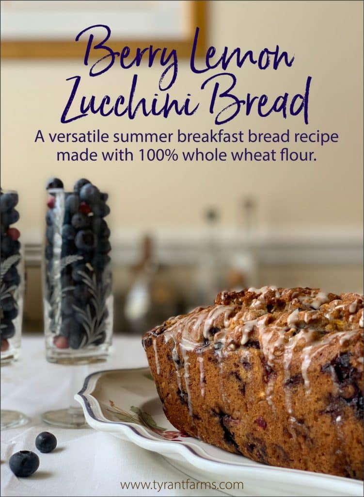 Whole wheat summer breakfast bread with zucchini and berries.