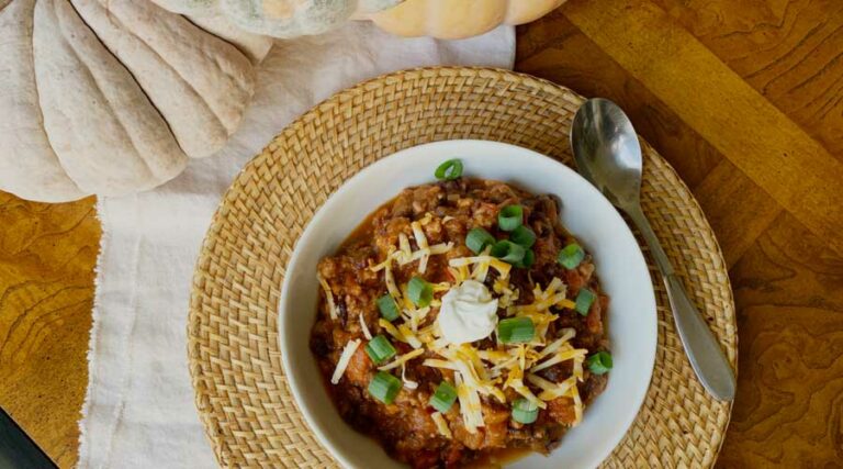 recipe: pumpkin chili with turkey and black beans