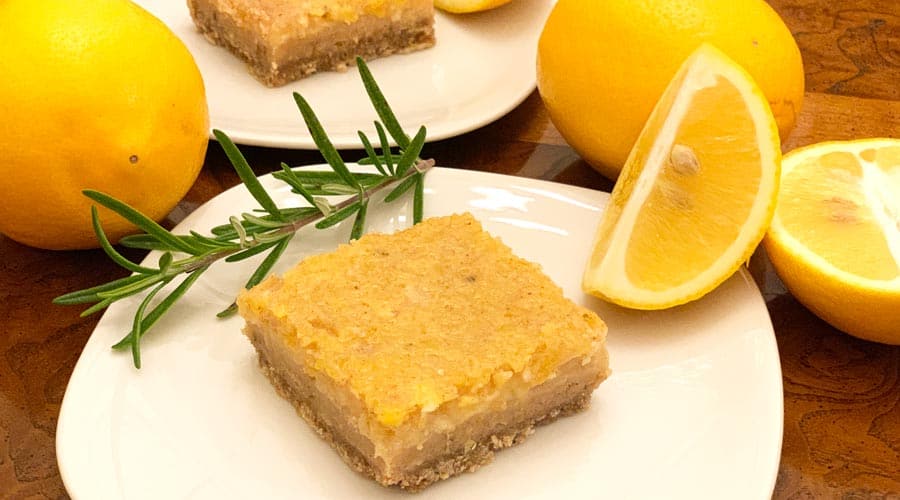 Meyer lemon bars with shortbread crust