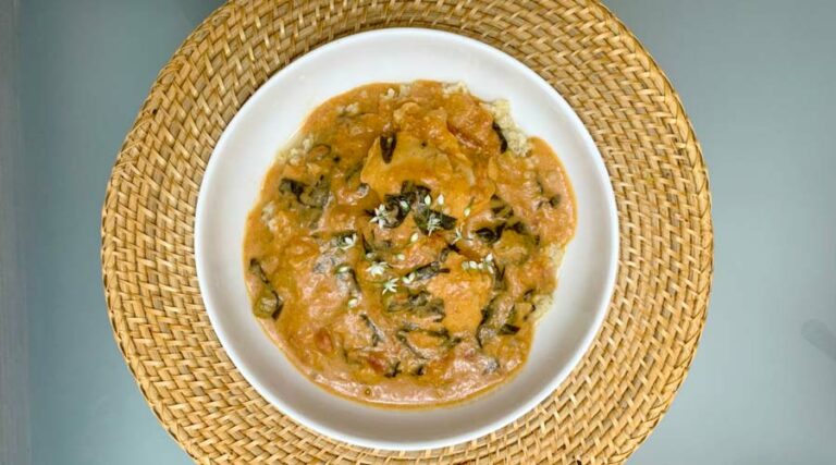 ground nut stew with malabar spinach featured image