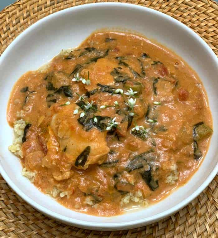 Malabar spinach recipe African groundnut stew (maafe)