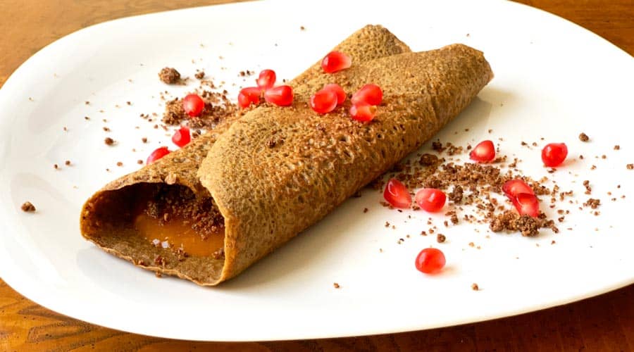 acorn flour crepes