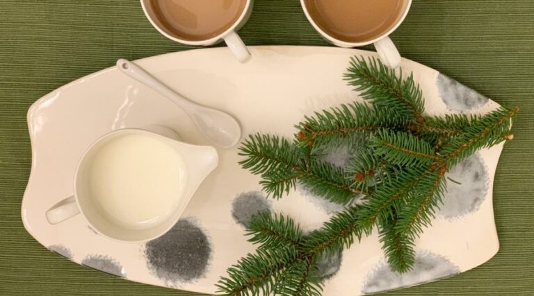 christmas tree cream recipe - flavored with edible conifer needles