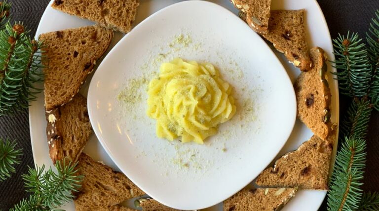 how to make christmas tree butter - butter infused with the flavor of conifer needles