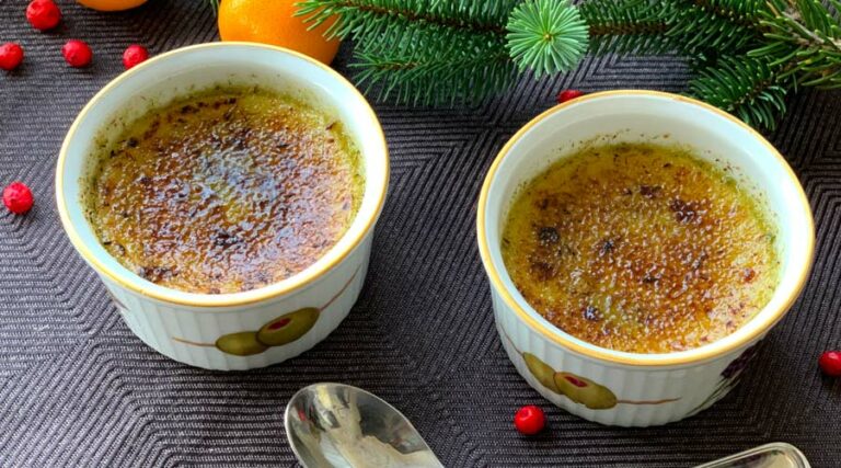christmas tree creme brulee recipe made with conifer needles