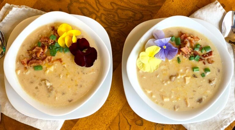 Recipe: American groundnut and maitake mushroom chowder / American groundnut soup recipe / maitake mushroom soup recipe