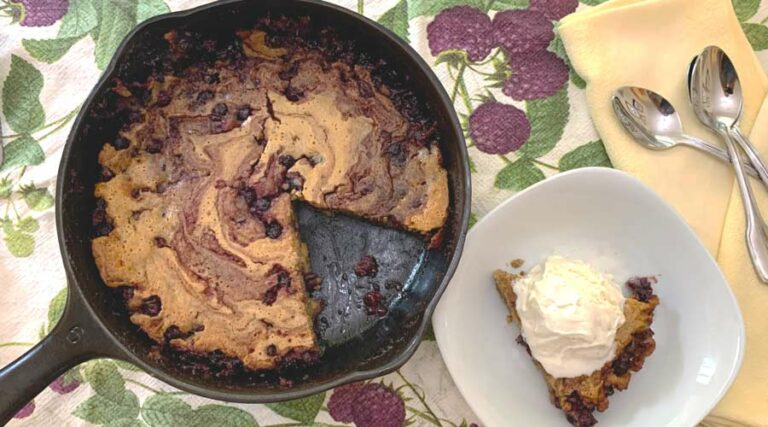 Serviceberry cobbler recipe (aka saskatoon and juneberry cobbler)