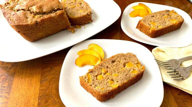 Peach breakfast bread or peach quick bread recipe