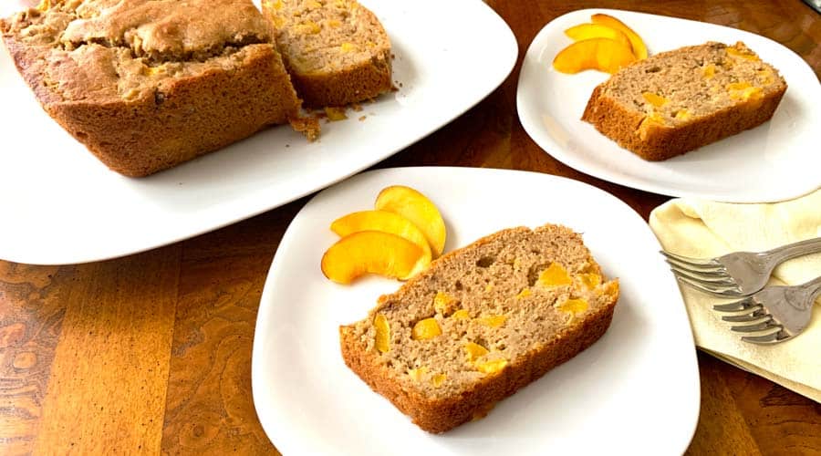Peach breakfast bread or peach quick bread recipe