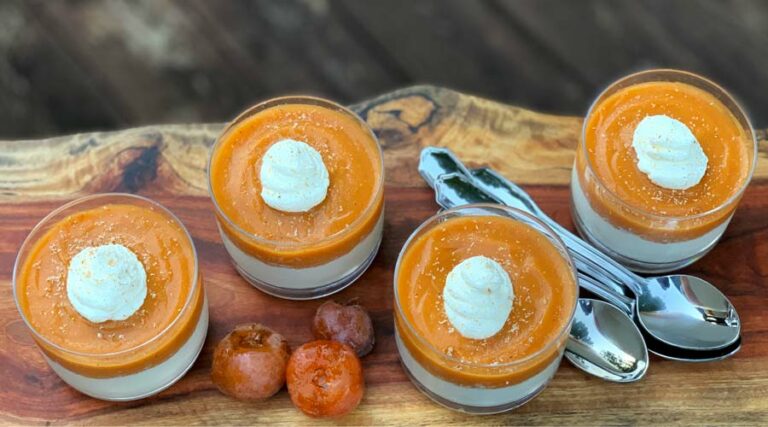 American persimmon panna cotta recipe - featured