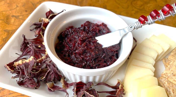 Hibiscus roselle relish or chutney recipe - featured image
