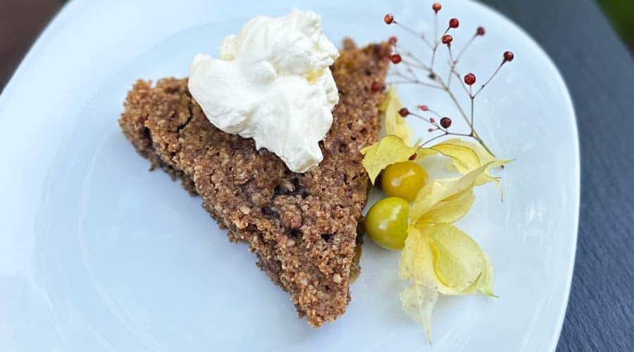 Ground cherry pecan-oat crumble - gluten-free ground cherry dessert recipe