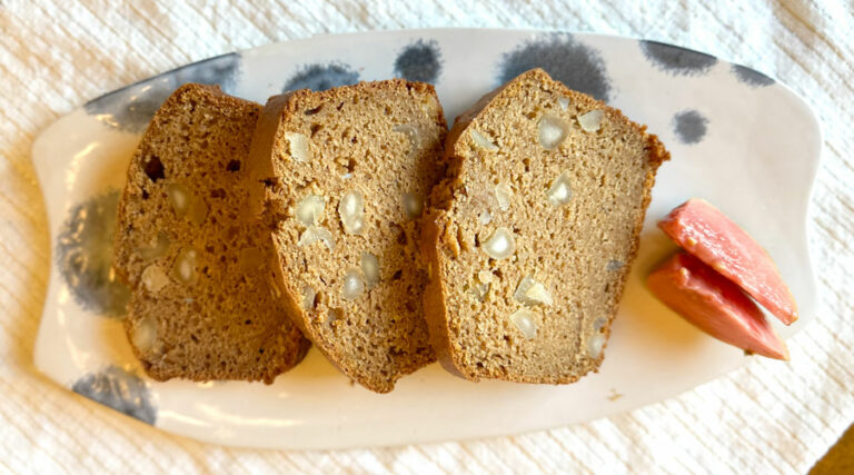 guava quickbread with macadamia nuts