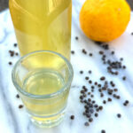 Finished juniper berry yuzu cordial ready to sip!
